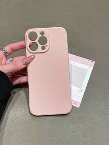 Soft Silicone Matte Frosted Protective Phone Case, Scratch-Resistant, Camera Protection, Compatible With IPhone 16/16 Pro/16 Pro Max, 13/14/15, 17 Pro Max - Baby Pink - View 4