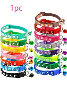 Pet Bells, Dog Collars, And Cat Collars Are Available In A Variety Of Colors. Necklace Collars, Cat Leashes, And Other Pet Supplies Are Also Available. Collar Sizes Range From 19-32cm, Suitable For Small Dogs And Cats. Colors Are Random. Puppy And Kitten Collar And Leash Sets Are Also Available, Featuring Quick-Release Buckles - Multicolor - View 11
