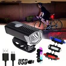 This Bicycle Front And Rear Light Combo Set Is Durable, USB Rechargeable, With A Quick-Release Design That Can Be Installed In 3 Seconds. It Offers Multiple Modes (High Brightness, Medium Brightness, Low Beam, Flashing) Suitable For Various Weather Conditions. - Multicolor - View 1