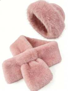 1/2pcs Warm Plush Bucket Hat & Scarf Set, Soft & Fashionable Beanie & Neck Warmer Combo, Great Gift For Loved Ones, Autumn/Winter Valentines Gift Vacation Outfits