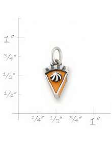 Diseño de colgante de plata de ley S925: Charm con forma de rebanada de tarta de queso, dulce, lindo, moderno y exquisito, joyería de moda para mujer. - pastel - Ver 1