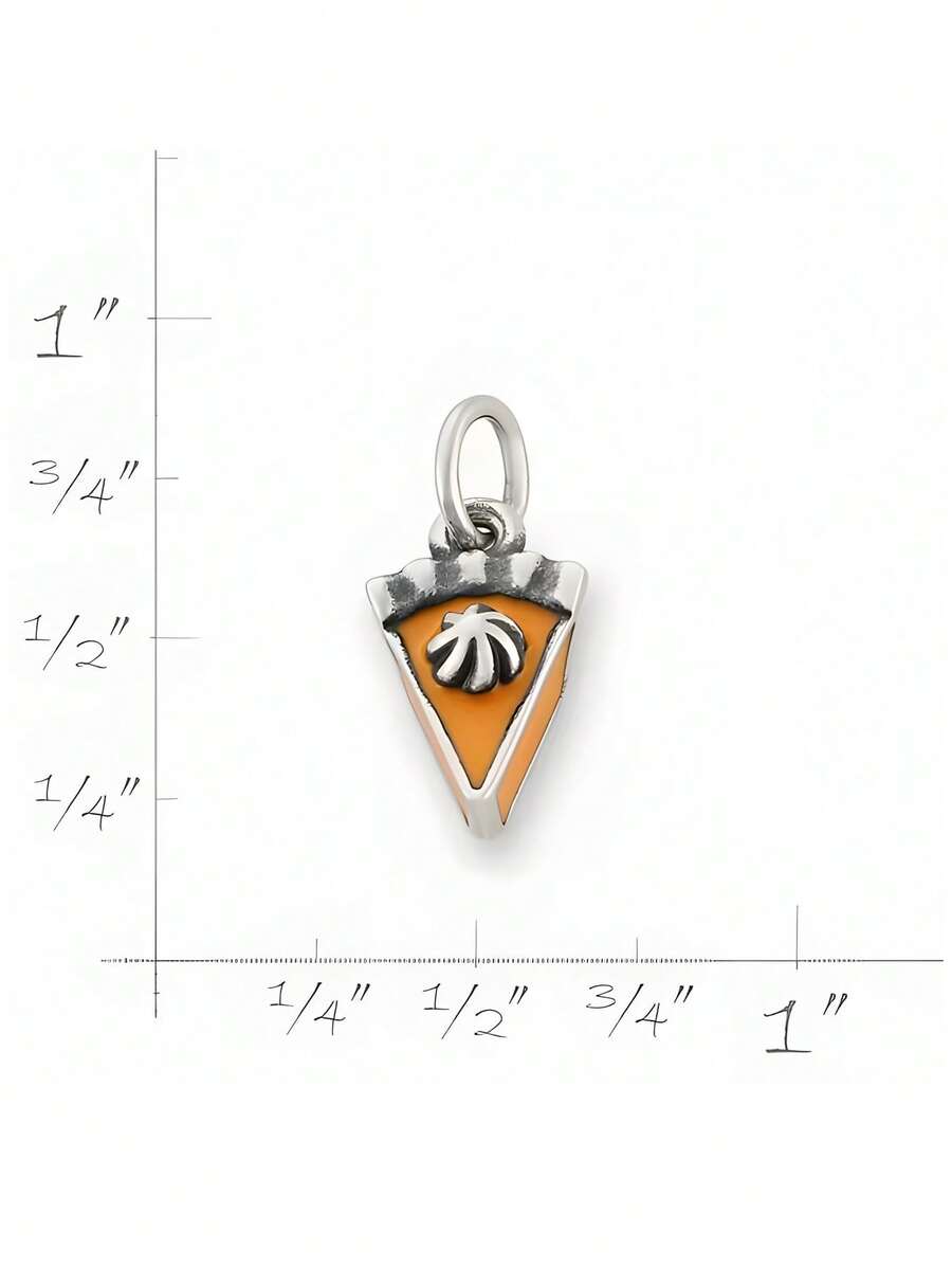 Diseño de colgante de plata de ley S925: Charm con forma de rebanada de tarta de queso, dulce, lindo, moderno y exquisito, joyería de moda para mujer. - pastel - Ver 1