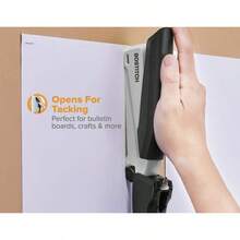 XISH Bostitch Office Executive Stapler - 3 in 1 Stapler - One Finger No Effort Spring Powered Stapler Black/Gray INP20 - Gris - Ver 5