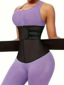 1pc Waist Trainer, Sweat Enhancing, Postpartum Shaping, Dual Waist Belt With Zipper, Waist Cincher - 彩色 - 查看 4