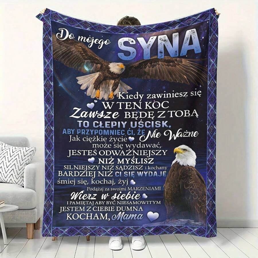 A Blanket As A Gift For My Proudest Son, Sincere Blessings. Mom And Dad Express Our Unconditional Love For You, Encouraging And Comforting You With Warmth And Endless Support.Super Soft Flannel Printed Blanket,As Birthday Gifts, Family, Wedding, Souvenir Blankets, Polyester Blankets Suitable For All Seasons, Washable, Machine Washable, Lightweight, Breathable, Comfortable, Warm, Unique, 280gsm For Him, Her Personalized Ideal Gifts For Him, F Perfect Nap, Camping, Travel, Home, Daily Life, Office Decoration, Birthday, Anniversary, Valentine's Day, Thanksgiving, Christmas, Halloween, Father's Day, Wedding, New Year Gifts ,Sofa,Bed,Car,Bedroom,Living Room,Office, Outdoor Camping, Beach,Wall Decoration - Nhiều màu 18 - Xem 1