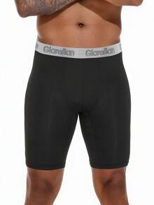 3pcs Men's Sports Long Leg Boxer Briefs, New Brand Underwear, Luxury Shorts, Soft & Comfortable - Multicolor - View 4