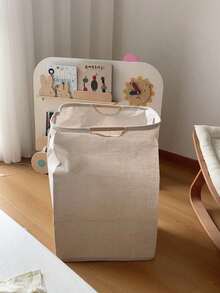 1 Set große & kleine faltbare Wäschekorb aus Leinen, Haushalt Schmutzwäsche Aufbewahrungskorb, Schlafzimmer & Badezimmer Schmutzwäsche Korb, tragbares Wäscheutensil, Multifunktions Wäsche Sortierkorb, Badezimmer Aufbewahrungskorb - Khaki - Übersicht 4