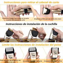 Cortadora eléctrica para mascotas para peinar pelo grueso, afeitadora eléctrica inalámbrica de bajo ruido para perros, empujador de pelo de perro y gato, cortadora de pelo de mascota. - Dorado - Ver 8