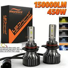 Heyword 2 件 H7 LED Canbus 汽车大灯超级 HB4 H11 H4 H1 9012 HB3 9005 9006 灯泡，适用于 6000K、3000K、4300K、8000K 汽车灯