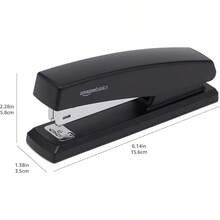 XISH  Basics - Engrapadora con capacidad de engrapado de 25 hojas antideslizante engrapadora de oficina con 1000 grapas color negro paquete de 12 - Paquete de 12+Engrapadora - Ver 5