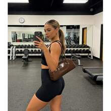 Underarm Shoulder Bag For Women Purse Vegan Leather Hobo Handbags Clutch Crossbody Bag,1pc Everyday Use Women's Bag,Large Capacity Bag For Travel And Shopping, Can Hold Phone, Wallet, Keys, Cosmetics, Tissues, Perfect For Rodeo Occasion - 棕色 - 查看 2