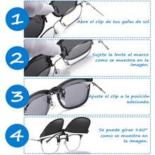 Gafas con Clip, Lentes de Sol Plegables UV Protection con Caja, para Anteojos Graduados, Sin Marco Unisex para Conducir y Deportes al Aire Libre - Marrón - Ver 6