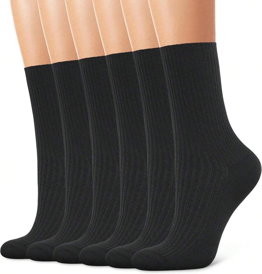 ¡RecomendadoCHARMKING - 6 pares de calcetines para mujer, lindos calcetines deportivos casuales de algodón neutro estético para mujer¡Top de Temporada - 02 Gris/café Claro/Caqui/Verde/Amarillo/Rojo café - Ver 1