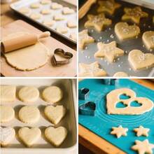 Juego de 24 Cortadores de Galletas, Varios Moldes de Repostería de Acero Inoxidable, Moldes de Galletas DIY para Niños,Moldes de Galletas de Acero Inoxidable en Tres Tamaños y Ocho Diseños(default) - Multicolor - Ver 6