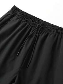 Men's Outdoor Multi-Pocket Cargo Pants, Featuring Drawstring Waist Design, Multi-Pocket Design Provides Ample Storage Space Sports - Black - View 5