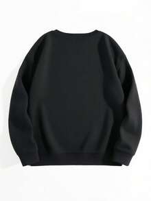 Women's Italian Phrase Sweater - Beige Crewneck Pu (2) - 黑色3 - 查看 2