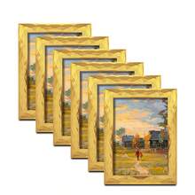 1pc Dual-Use Wavy Photo Frame (Includes Photo Paper, Random Photo Paper Delivery), Suitable For Home, Bedroom, Dining Room, Living Room - Can Be Hung On Wall Or Placed On Desk - Gold - View 23