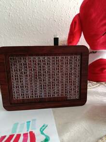 1个带数字和格子图案的小猪存钱罐，DIY创意储蓄盒家居装饰配件，可重复使用的木制硬币计数器存钱罐，用于数字规划，复古风格硬币存钱罐 - 彩色 - 查看 15