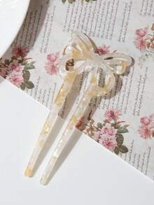 女士优雅复古蝴蝶结发夹，简约别致复古醋酸纤维动物纹发饰，高品质日常发型头饰，梳子，女士发饰 - 多色I - 查看 14