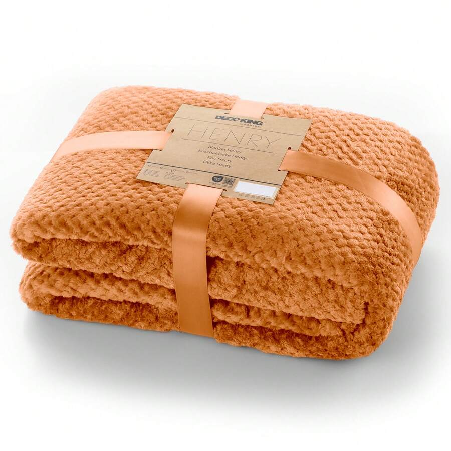 Coperta Restilo, piacevolmente morbida, durevole e resistente ai danni meccanici, dimensioni 70x150, colore zenzero, 1 pezzo - Zenzero - Visualizzare 1