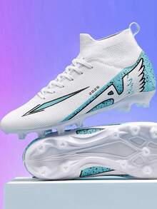 Original Men Soccer Shoes Professional TF/FG Boys Football Shoes Grass Indoor Training Girls Unisex Non-Slip Football Field Boots - White - View 7