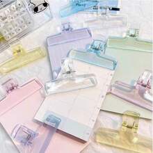 Bộ 3 kẹp giấy acrylic trong suốt màu thạch, đồ dùng học tập, kẹp giấy đa năng, kẹp tài liệu/sổ sách, kẹp đuôi dài, đồ dùng văn phòng sáng tạo, kẹp giấy thi, kẹp hóa đơn/tài liệu, đồ dùng học tập - Nhiều màu - Xem 4
