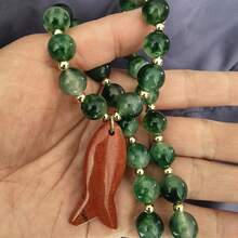 manbara 天然石鱼项链，手工串珠波西米亚风首饰，适合夏季派对，批发时尚新款奢华珍珠串珠波西米亚水晶鱼吊坠项链，女士时尚之选 - 魚 - 查看 4