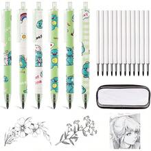 Lapiz Infinito, 6 Lapices Infinitos Kawaii con 12 Puntillas Intercambiables y Bolsa Organizadora, para Diseo, Dibujar y Escribir, Estilo Astronauta Lindo, Regalos para Nios y Nias - Pequeño Dinosaurio Verde - Ver 1