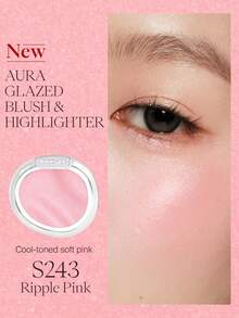 JOOCYEE AURA GLAZED 腮红高光，珠光光泽高光提亮肤色，缎光妆效，彩虹色系 - S243 Ripple Pink - 查看 2