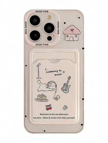 Animal Ears 1pc Pink Cartoon Animal Full Coverage TPU Soft Phone Case Compatible With IPhone 17 Pro Max/16 Pro Max/15 Pro Max/17 Pro/16/15/14/13/12/11 Series - Multicolor - View 3