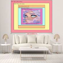 1件趣味动物挂毯，背景装饰，墙面装饰，涤纶材质，适用于客厅、卧室、办公室墙面装饰、宿舍、家居装饰、派对装饰，长方形印花厨房墙面挂布，带垂帘，附赠3个墙钉和2个夹子。 - 彩色 - 查看 11