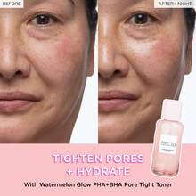 GlowReci  pe PHA + BHA Face Toner-Minimizador de poros y exfoliante facial suave coreano para reafirmar, hidratar y exfoliar. Glicerina, agua de sandía y cactus (40 ml). - rosa sandía - Ver 2