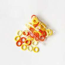 Dear Mia Little Liz | 100pc 2.5cm Donas Ligas Scrunchies Elásticas Sin Costura para Cabello Elásticas | Lazos de Pelo de Algodó | Accesorios para Cabello | Niña & Mujer (Naranjado & Amarillo, 100pz),36744410 - Marrón - Ver 1