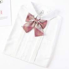 1pc Women's Preppy Style Bowknot Necktie, Suitable For School Uniform, Party, Daily Wear For Dress For Christmas Decor - 卡其色領結 - 查看 13