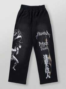 Joint-Styled Anime "" Jogging Pants With 3D Printed Air Layer And Wide-Leg Design - YCK2HY07K - 查看 2