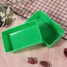 2个悬挂式塑料食物水碗，小型动物喂食器，笼子配件，鸟笼喂食器，替换喂食碗，鹦鹉，小型动物（绿色）