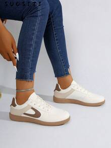 2025 Women's Autumn Casual Flat Soft Bottom Non-Slip Patchwork Outdoor Sports Shoes, Spring/Autumn