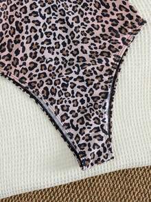 Women's Leopard Print Sporty Casual Jumpsuit Swimsuit - Multicolor - View 6