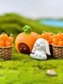 Bộ 7 tượng thỏ nhỏ bằng nhựa, phụ kiện trang trí vườn cổ tích, bộ tượng thỏ bằng nhựa, đồ trang trí bàn làm việc hình thỏ và cà rốt, giỏ đan mini hình thỏ và cà rốt, đồ nhét trứng Phục Sinh, đồ trang trí nhà cửa, đồ trang trí cây cảnh trong chậu ngoài trời, động vật trang trí thu nhỏ, quà tặng Phục Sinh, quà tặng Ngày của Mẹ, quà tặng - Nhiều màu - Xem 4