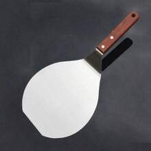 Non Stick Pastry Stainless Steel Kitchen Lifter Round Spatula Pizza Peel Paddle Hanging Hole Baking Tool Cake Shovel Chef - Silver - View 8