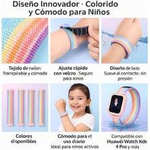 Correa Compatible con  Watch Kids 4 Pro, Correa Elástica Ajustable para Reloj , Extensible Pulsera Banda de Nylon para  Watch 4 Kids Pro,36727936 - Multicolor - Ver 2