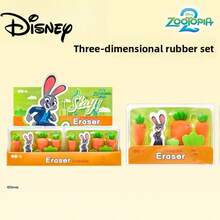 Disney Zootopia Cute Cartoon Carrot 3D Shaped Rubber Set - Multicolor - View 3