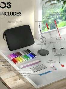 1set Sewing Kit With Sewing Supplies And Accessories(Multiple Specifications Optional), Sewing Kit For Adults,Emergency Repair And Travel Kits ,Portable Sewing Supplies Accessories Contains Thread, Needle, Scissors, Measure Tape, Dorm Room Essentials ,Gifts For Family, Friend Adults Beginner Kids Traveler Sewing Supplies - 彩色 - 查看 4