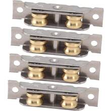 XISH Rodillo para Puerta Corredera 4 Piezas Rodillo para Puerta Corrediza de Patio Rodillos en Tándem de Acero Inoxidable Resistentes Conjunto de Rodillo de Rueda con Rodamiento de - rueda plana+rueda cóncava - Ver 4