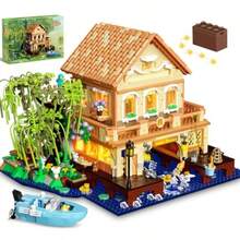Girls Friend Overwater House Mini Building Set With Light 2190 PCS Vacation Tree House Cabin Building Block Toy With Boat Animals Birthday Gifts For Adults Teen Girls Boys Age 14+Material Safety And Rich Functionality - As Pic - View 2