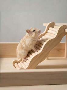 1个金色仓鼠波浪形攀爬梯，带平台仓鼠笼装饰配件 - 彩色 - 查看 2