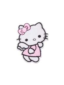SANRIO 1 pieza Parche bordado de Hello Kitty, pegatina de dibujos animados linda, parche de tela adecuado para ropa, sombreros, pantalones - Ver 7