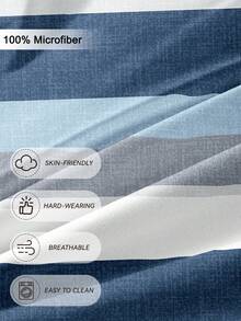 2/3pcs Fluffy & Soft Bed Sheet Set, Includes Fitted Sheet & Mattress Protector, Wrinkle-Resistant, Breathable, Deep Pocket Design, Anti-Pilling, Stretchy, Quiet & Non-Slip, Suitable For All Bed Types, Home/Dorm Bedroom Decor, Machine Washable, Skin-Friendly, All Season, Durable, Easy Care, Modern Aesthetic Design, Contrast Stripe Print - Multicolor - View 7