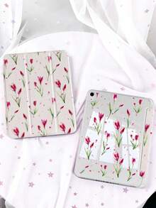 1 قطعة غطاء لجهاز iPad شفاف من الأكريليك ثلاثي الطي مطبوع على الوجهين بزهور الزنبق البنفسجية، متوافق مع الأجيال السابعة والثامنة (10.2 بوصة) والحادية عشرة (A16) لعام 2024 من iPad، و11 بوصة من iPad Air (M2) 2024/Pro (M4) 2024/iPad Air 11 بوصة (M3) 2025، مع حامل قلم مدمج، وميزة النوم/الاستيقاظ، وأوضاع حامل قابلة للطي متعددة، مناسب كهدية لعيد الهالوين والعام الجديد، القلم غير مشمول، بعض الموديلات مع إطار العدسة - متعدد الألوان - مشاهدة 1