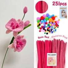 30厘米绿色花茎铁丝+视频教程，60色雪尼尔绒条，适合万圣节、返校季，30厘米彩色绒条手工材料，雪尼尔绒条，毛绒金属丝扎带，价格实惠，品质优良 - 彩色 - 查看 90